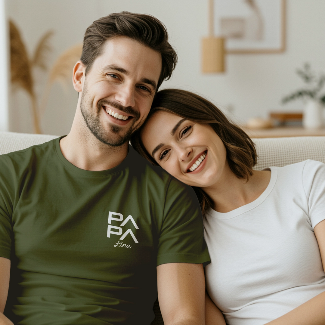 Personalisiertes Papa T-Shirt "Modern"