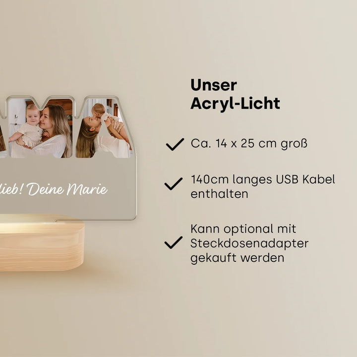 Personalisiertes Acryl-Licht ''MAMA''