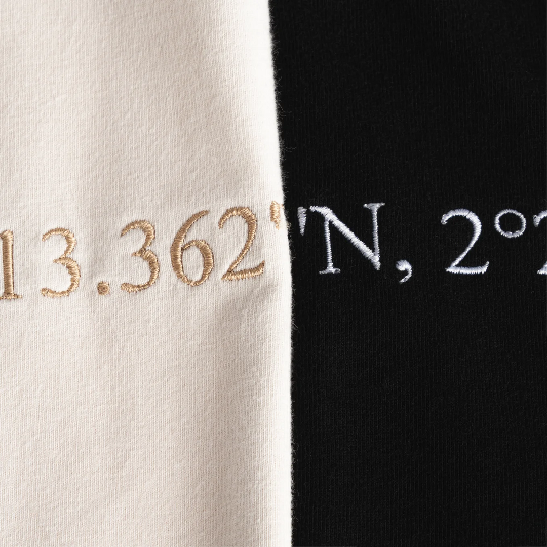 Personalisierter Sweater Bestickt "Koordinaten"
