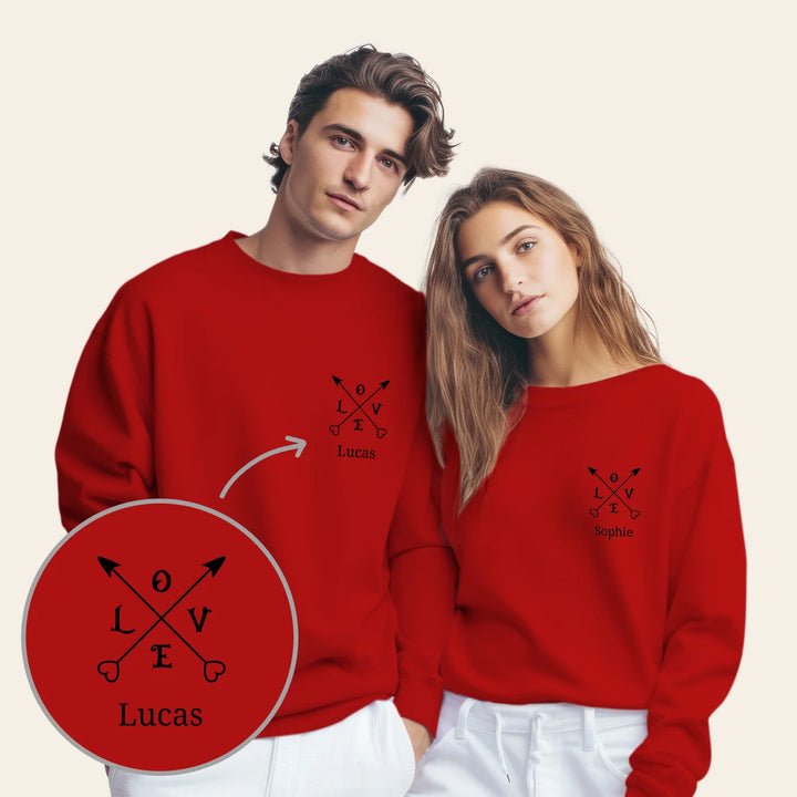 Personalisierter Partnerlook Sweater "Love" - famwalls