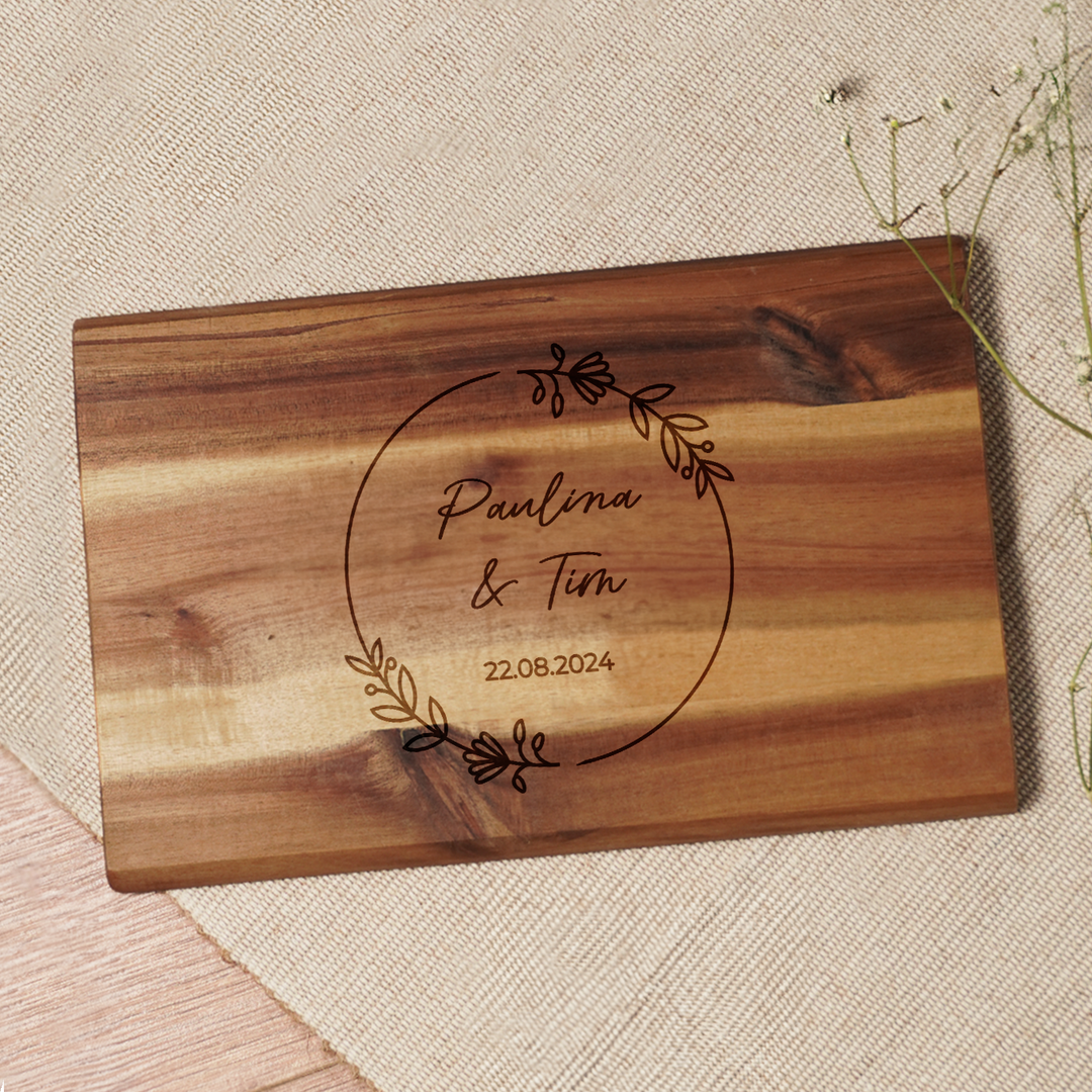 Personalisiertes Servierbrett "Hochzeit"