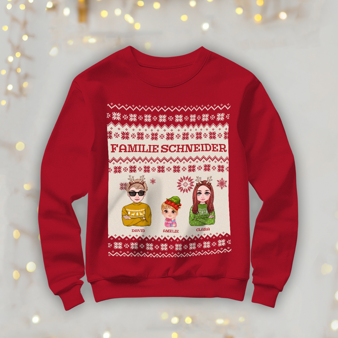 Personalisierter Christmas Sweater "Cartoon"