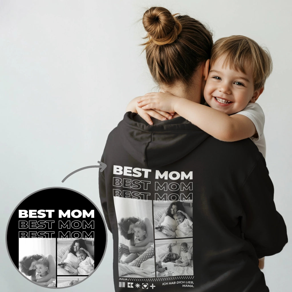 Personalisierter Hoodie mit Fotos "Mama"