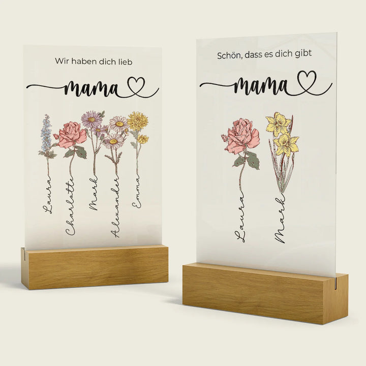 Personalisiertes Acryl-Glas "Für dich Mama"