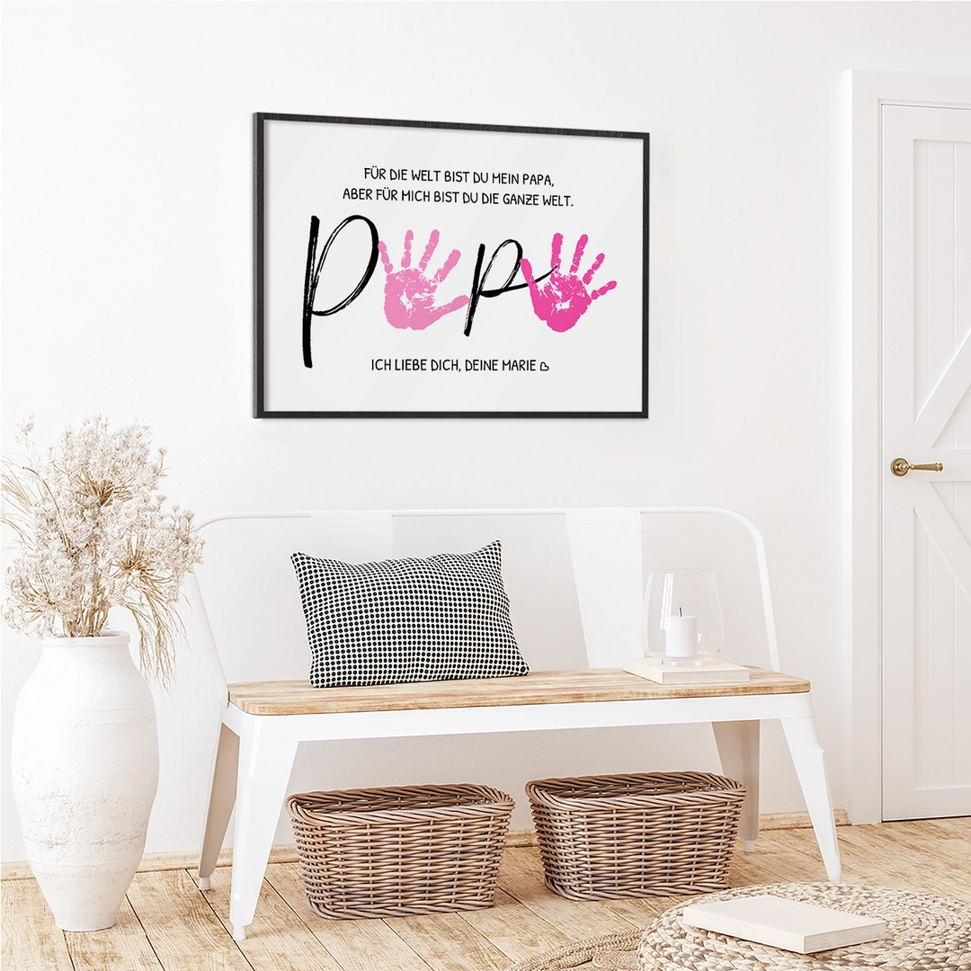 Personalisiertes Poster Handabdruck "Papa"