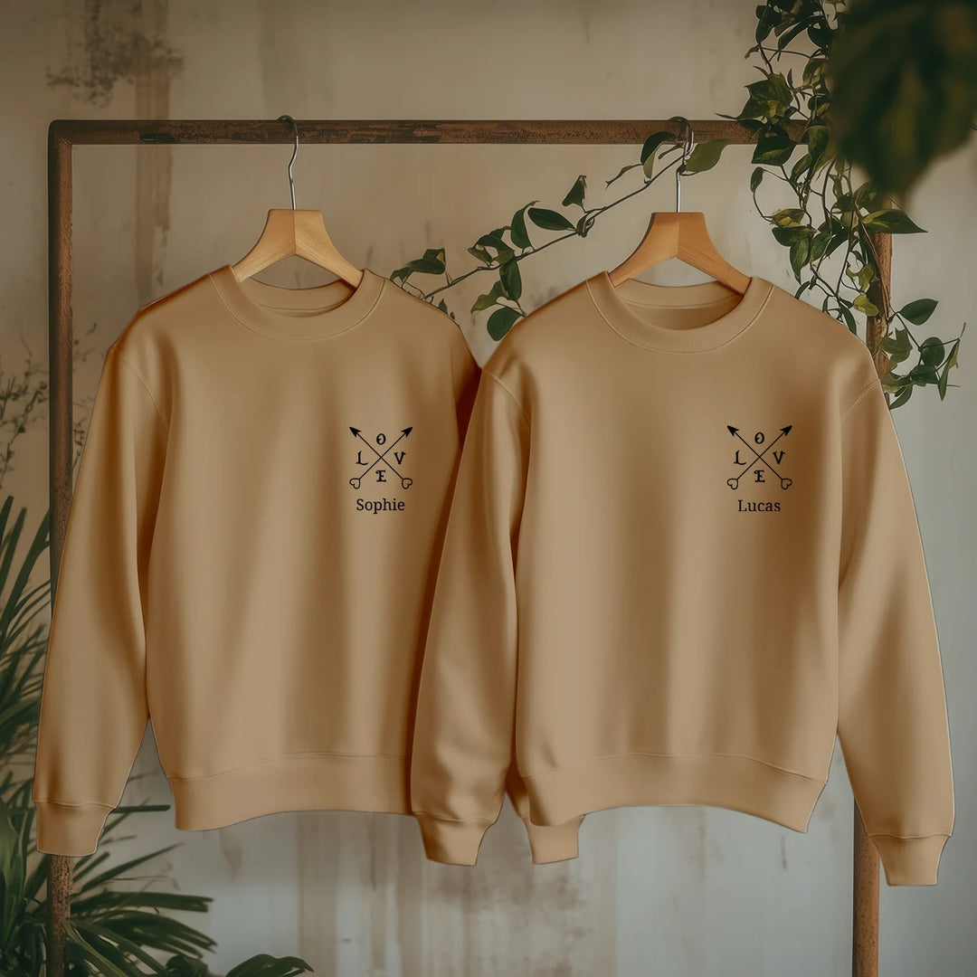 Personalisierter Partnerlook Sweater "Love" - famwalls
