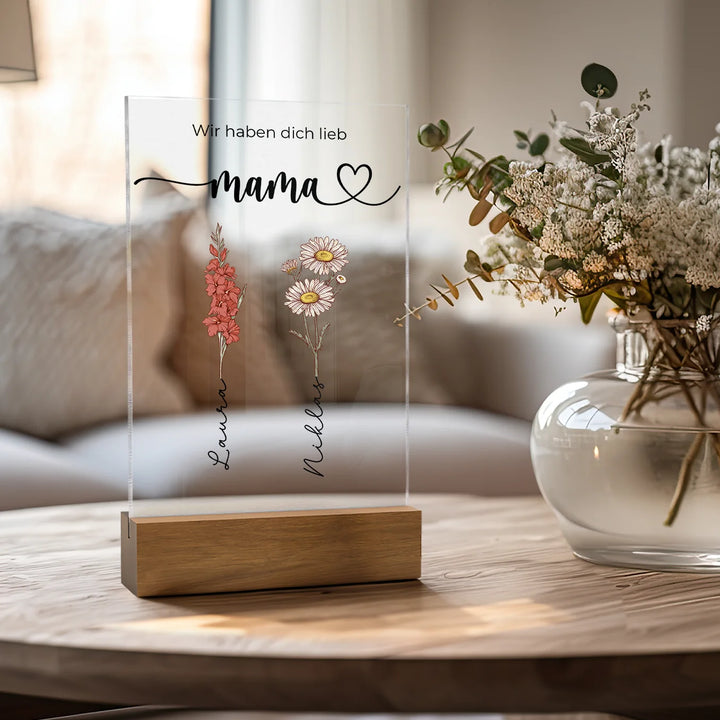 Personalisiertes Acryl-Glas "Für dich Mama"