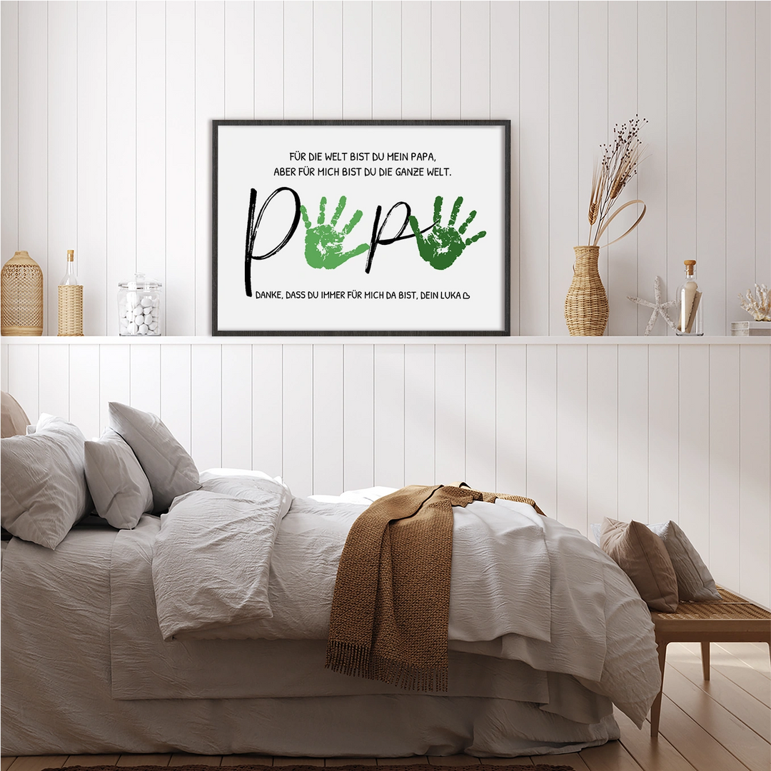 Personalisiertes Poster Handabdruck "Papa"