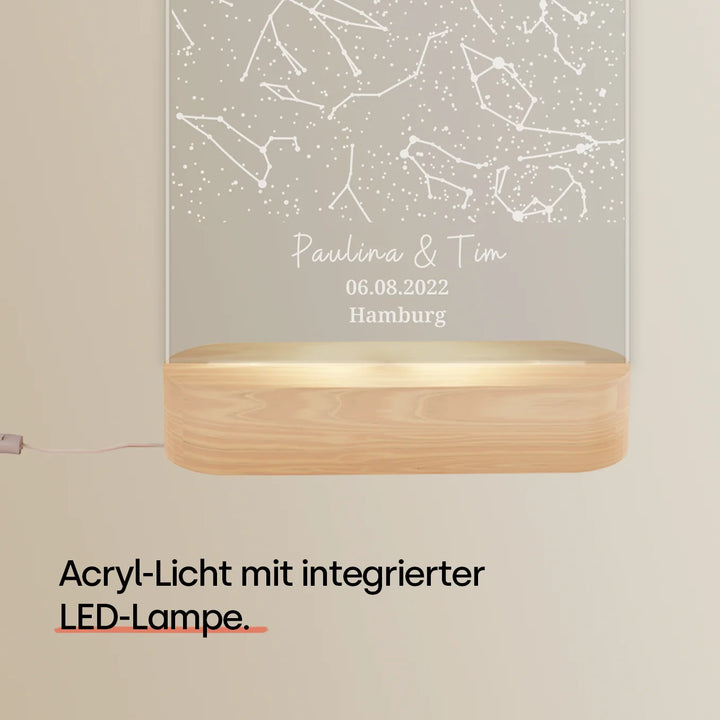 Personalisiertes Acryl-Licht ''Sternenhimmel'' | Nachtlicht, Dekolicht, Glowlight