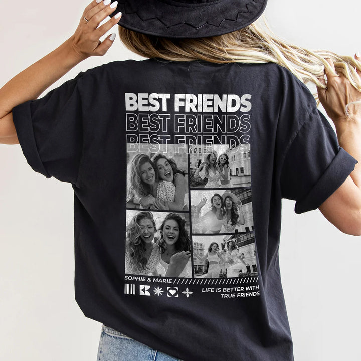 Personalisierte Partnerlook Oversized T-Shirts "Besties"