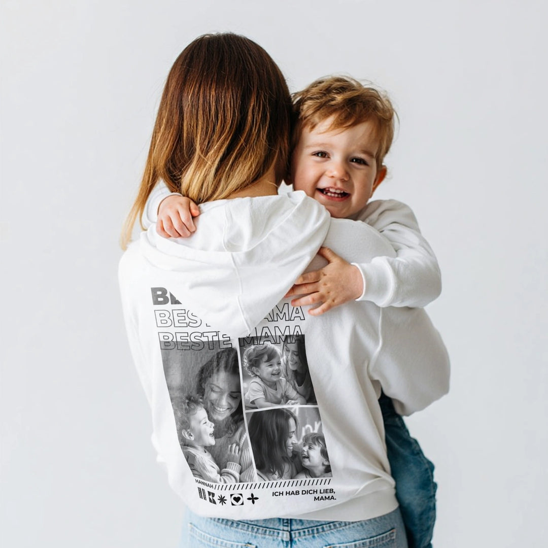 Personalisierter Hoodie mit Fotos "Mama"