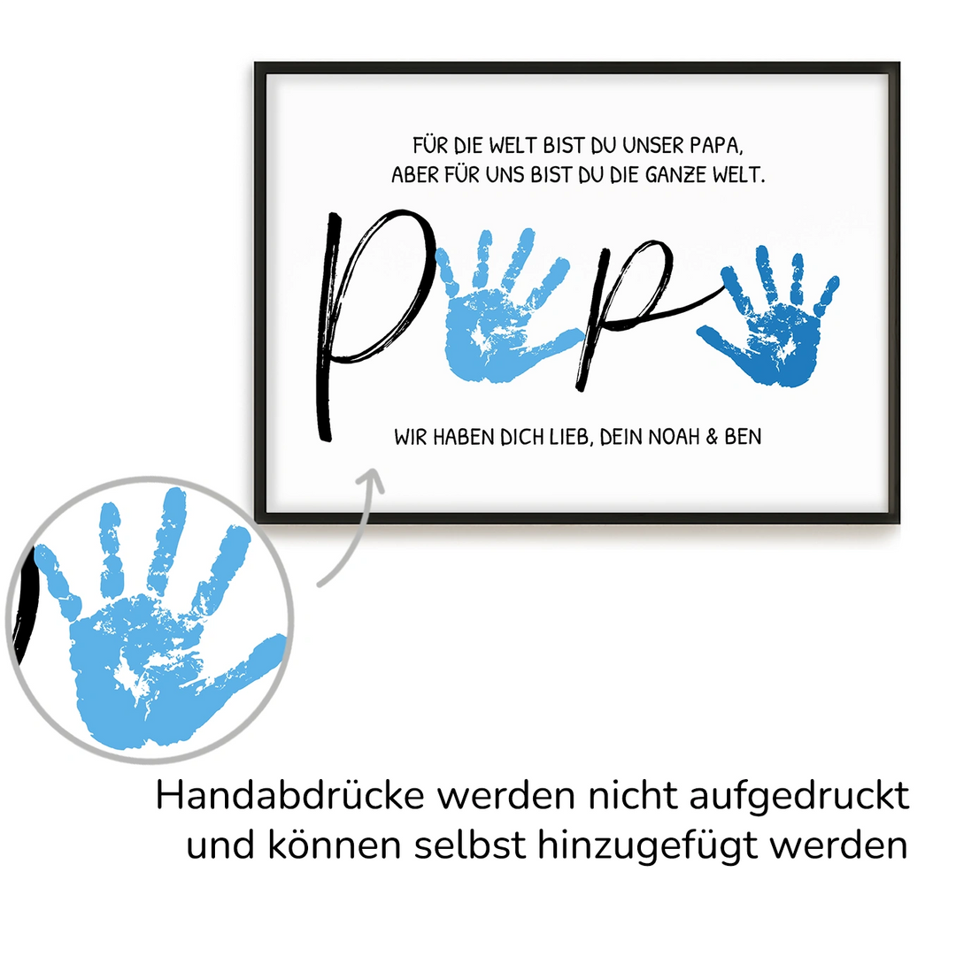 Personalisiertes Poster Handabdruck "Papa"