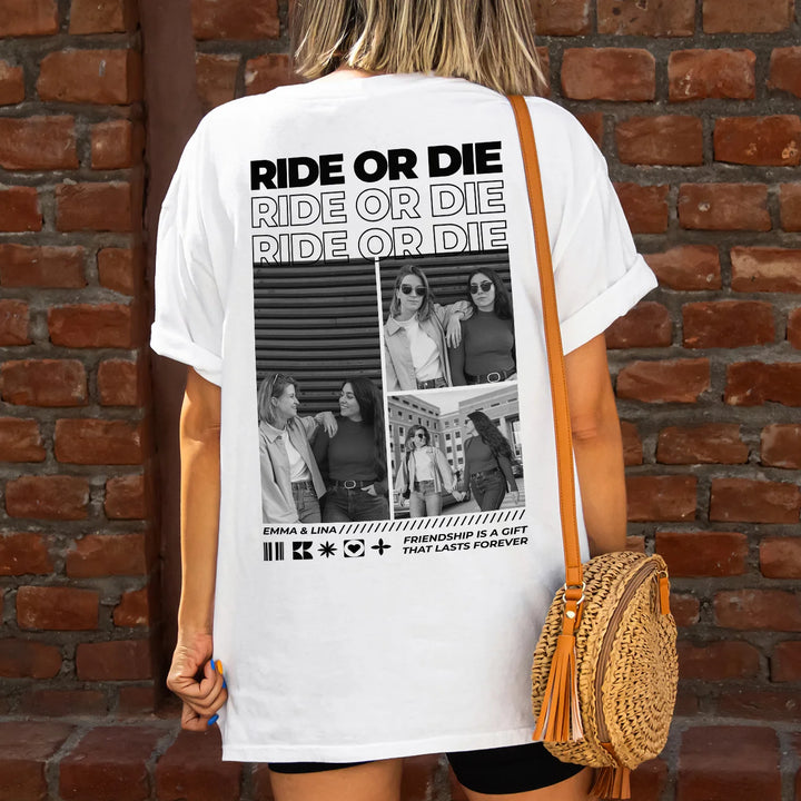 Personalisierte Partnerlook Oversized T-Shirts "Besties"