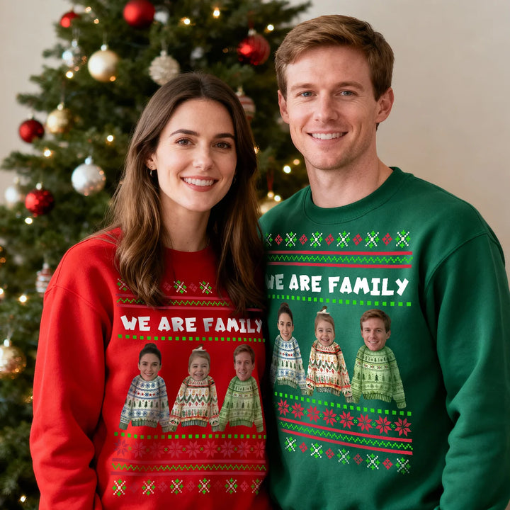 Personalisierter Ugly Christmas Sweater Familie