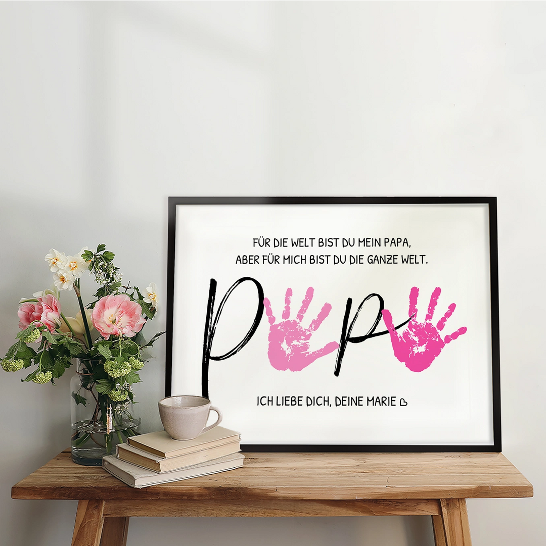 Personalisiertes Poster Handabdruck "Papa"
