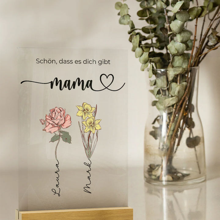 Personalisiertes Acryl-Glas "Für dich Mama"