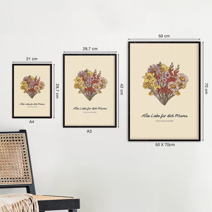 Personalisiertes Poster "Blumenstrauss"