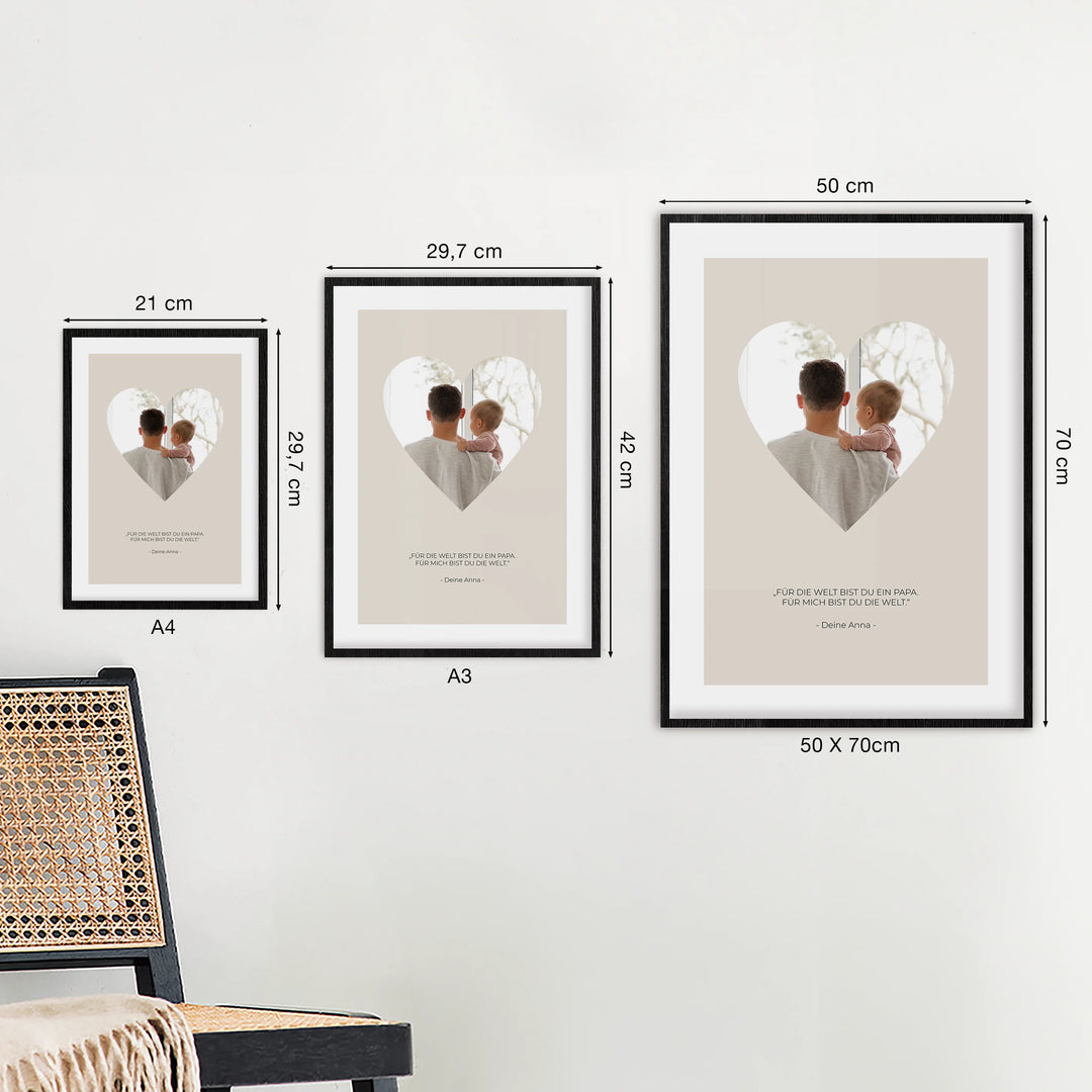 Fotoposter "Papa Herz"
