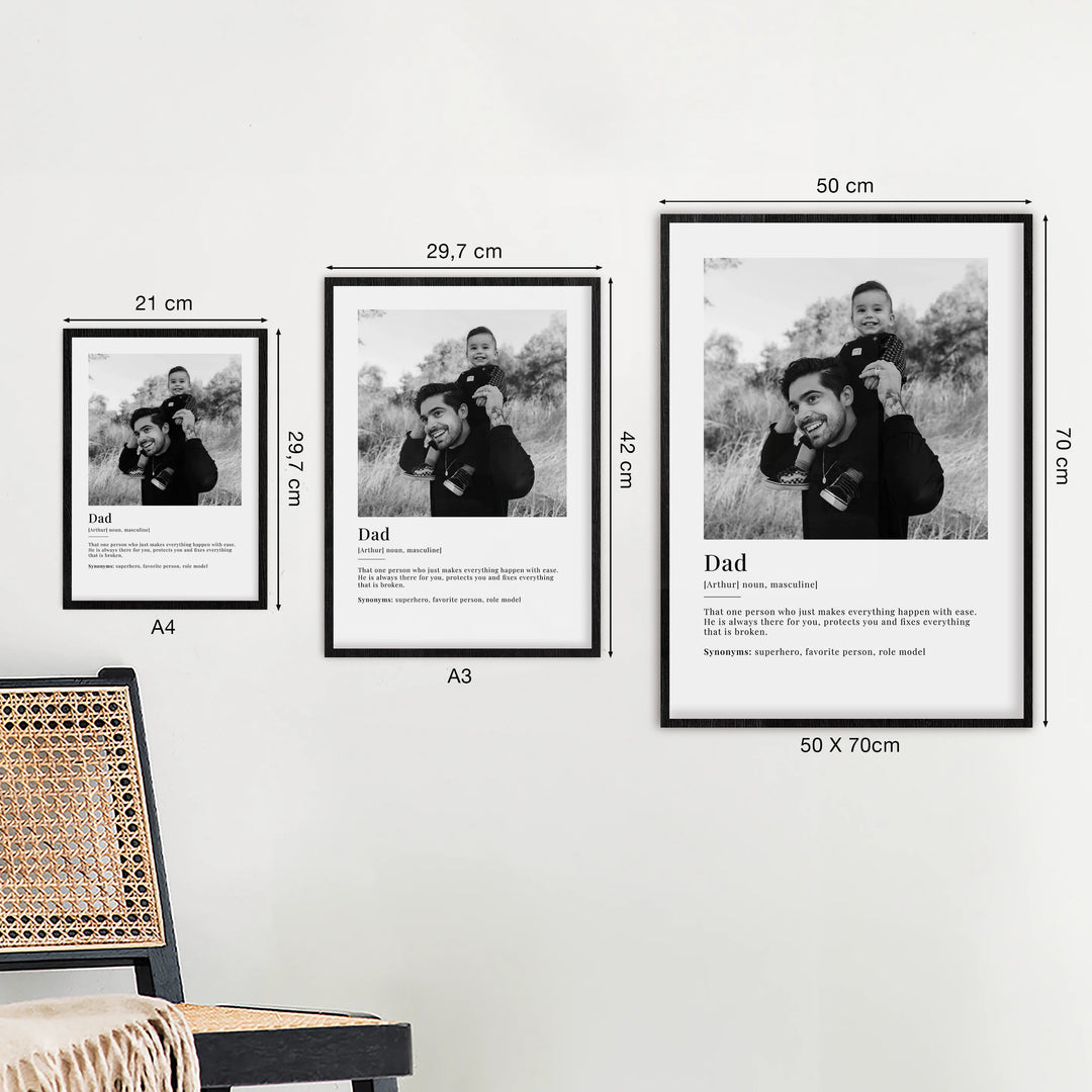 Fotoposter "Dad Definition" Englisch