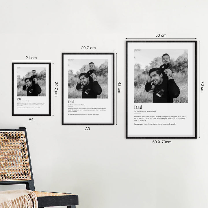 Fotoposter "Dad Definition" Englisch