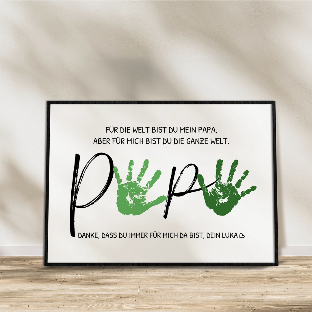 Personalisiertes Poster Handabdruck "Papa"