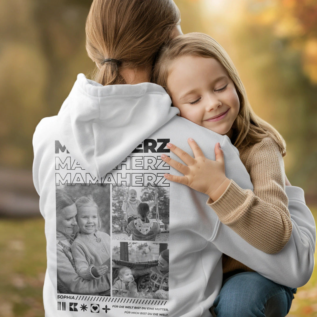 Personalisierter Hoodie mit Fotos "Mama"