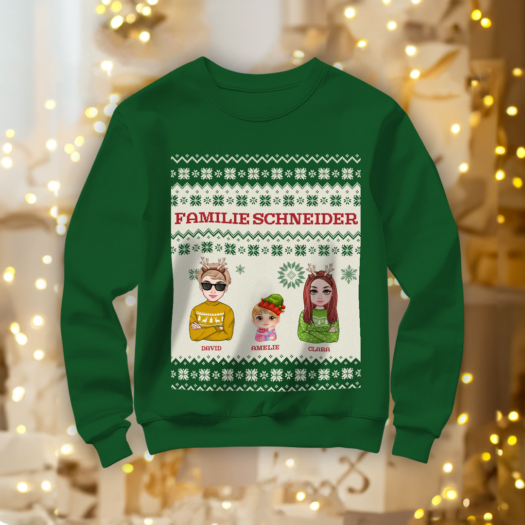 Personalisierter Christmas Sweater "Cartoon"