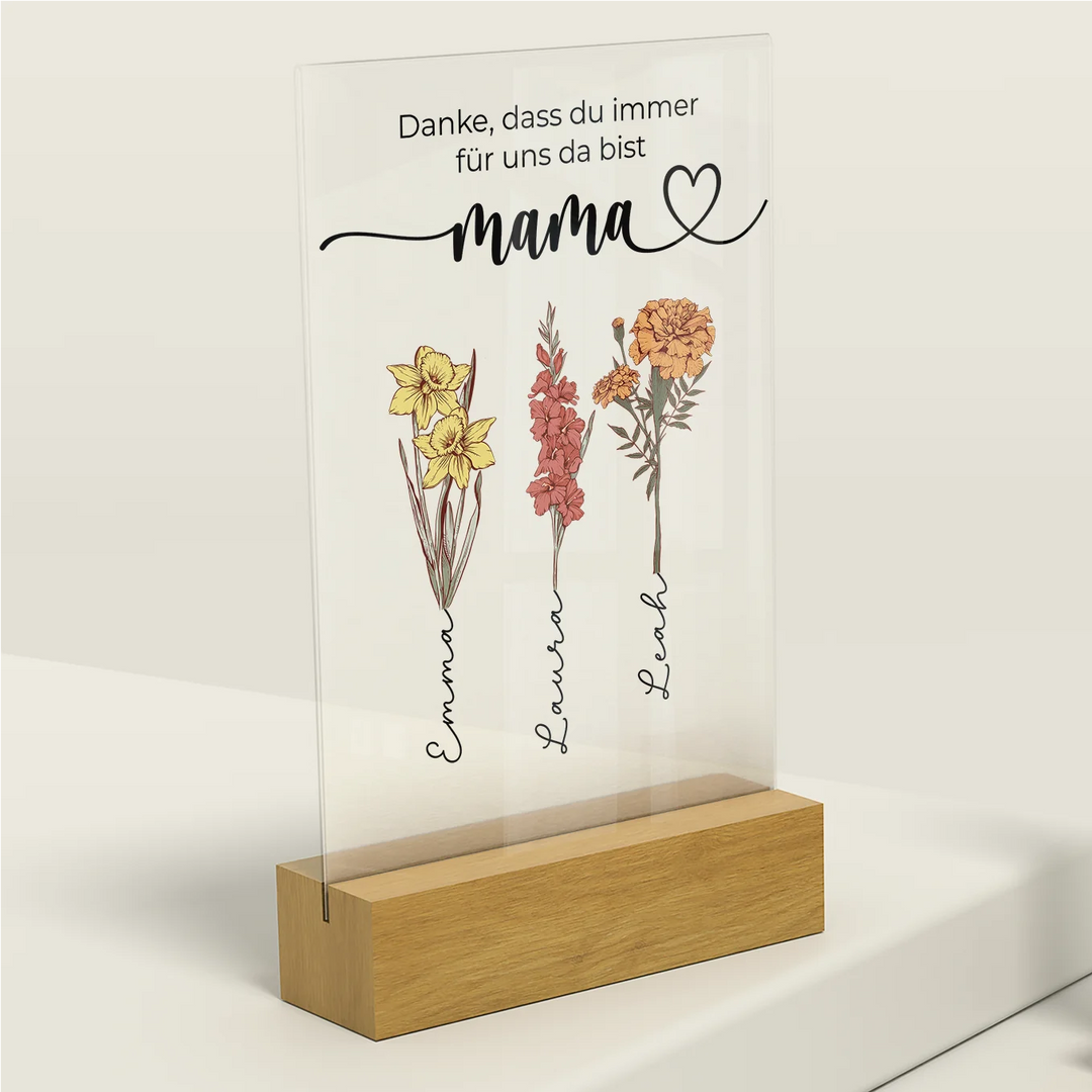 Personalisiertes Acryl-Glas "Für dich Mama"