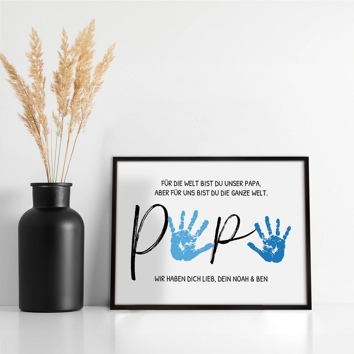 Personalisiertes Poster Handabdruck "Papa"