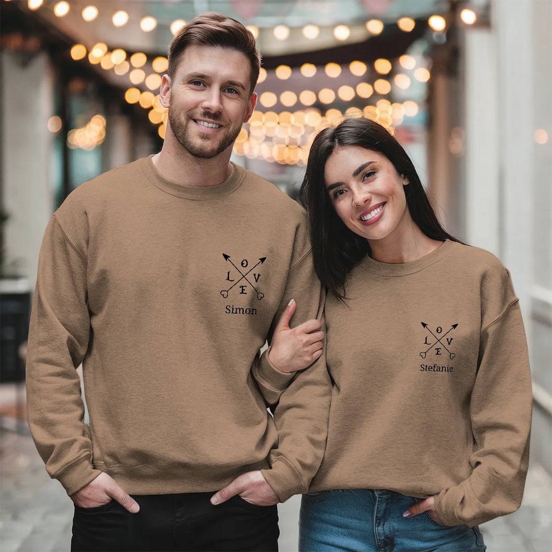 Personalisierter Partnerlook Sweater "Love" - famwalls