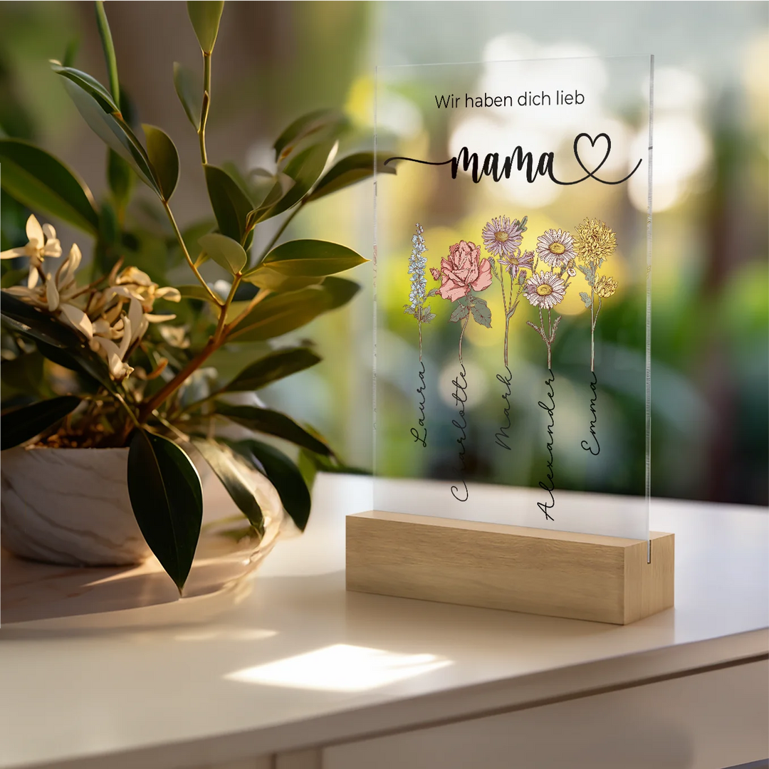 Personalisiertes Acryl-Glas "Für dich Mama"