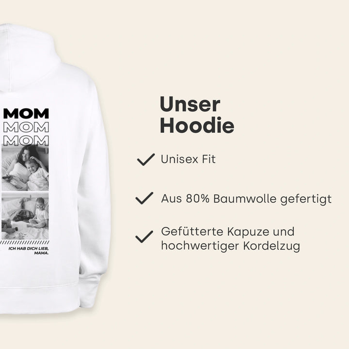 Personalisierter Hoodie mit Fotos "Mama"