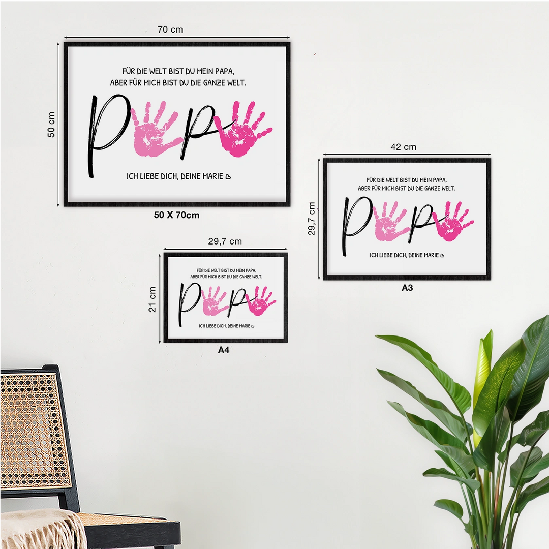 Personalisiertes Poster Handabdruck "Papa"