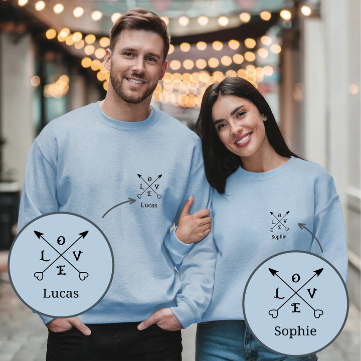 Personalisierter Partnerlook Sweater "Love"