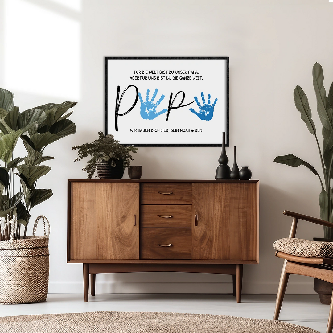 Personalisiertes Poster Handabdruck "Papa"