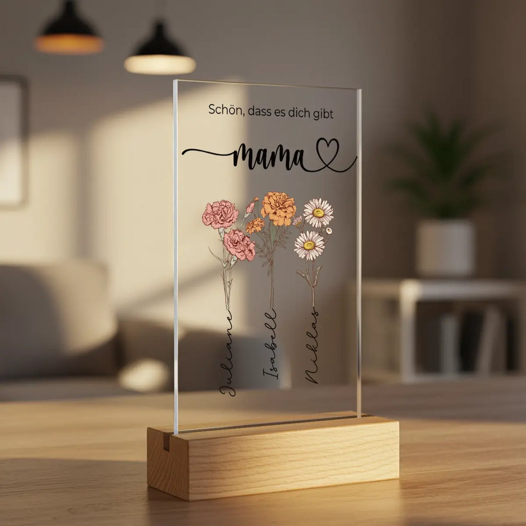 Personalisiertes Acryl-Glas "Für dich Mama"