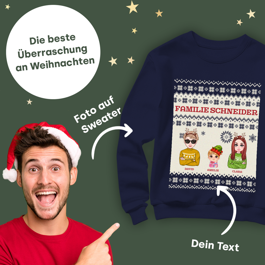 Personalisierter Christmas Sweater "Cartoon"