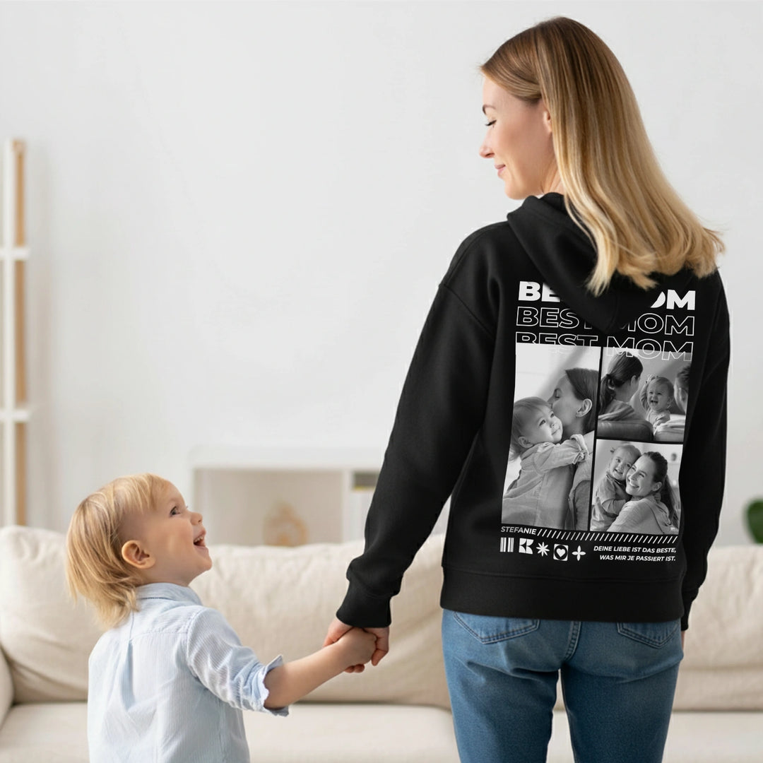Personalisierter Hoodie mit Fotos "Mama"