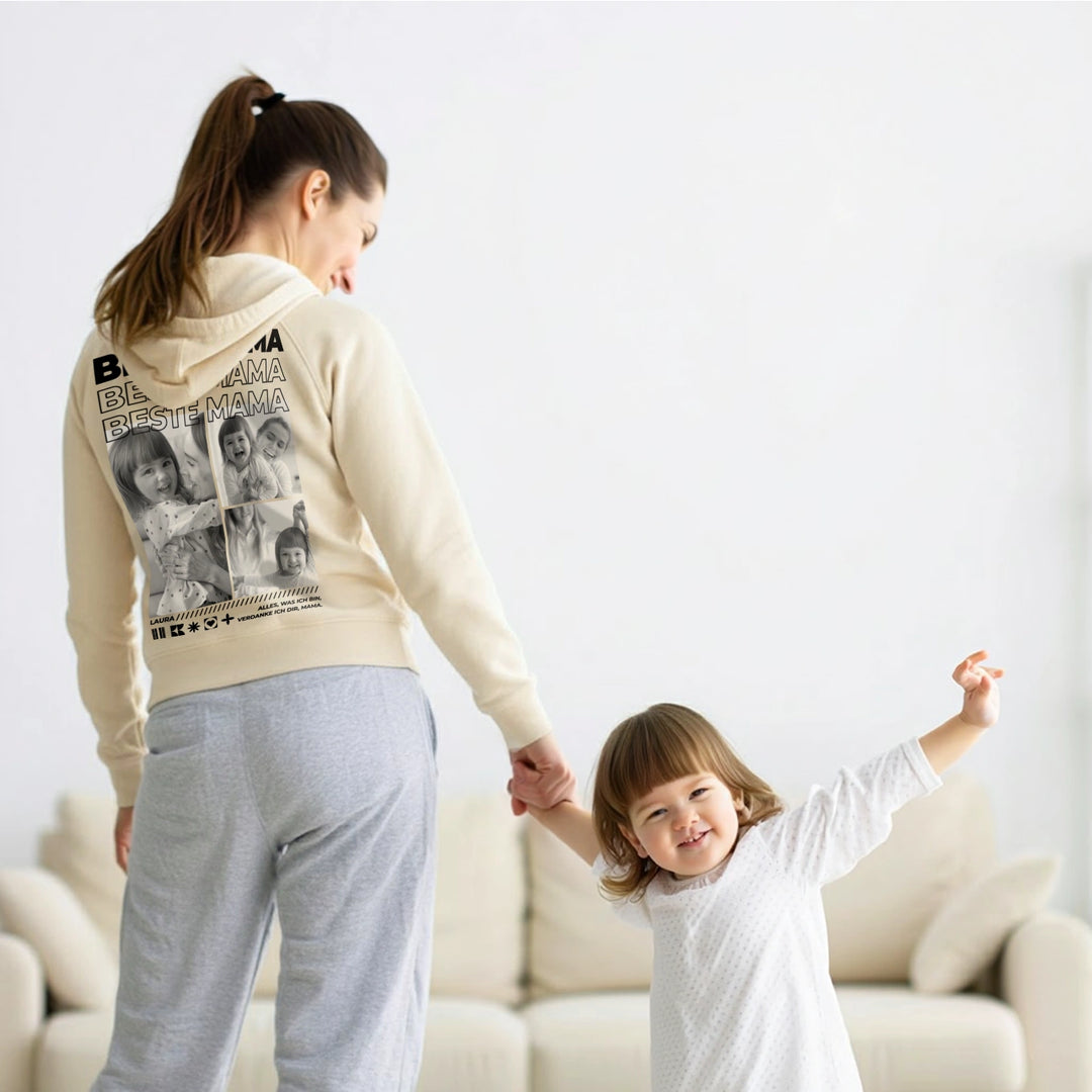 Personalisierter Hoodie mit Fotos "Mama"