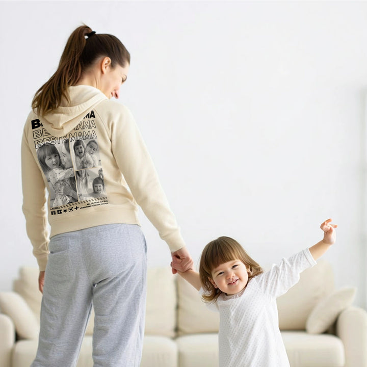Personalisierter Hoodie mit Fotos "Mama"