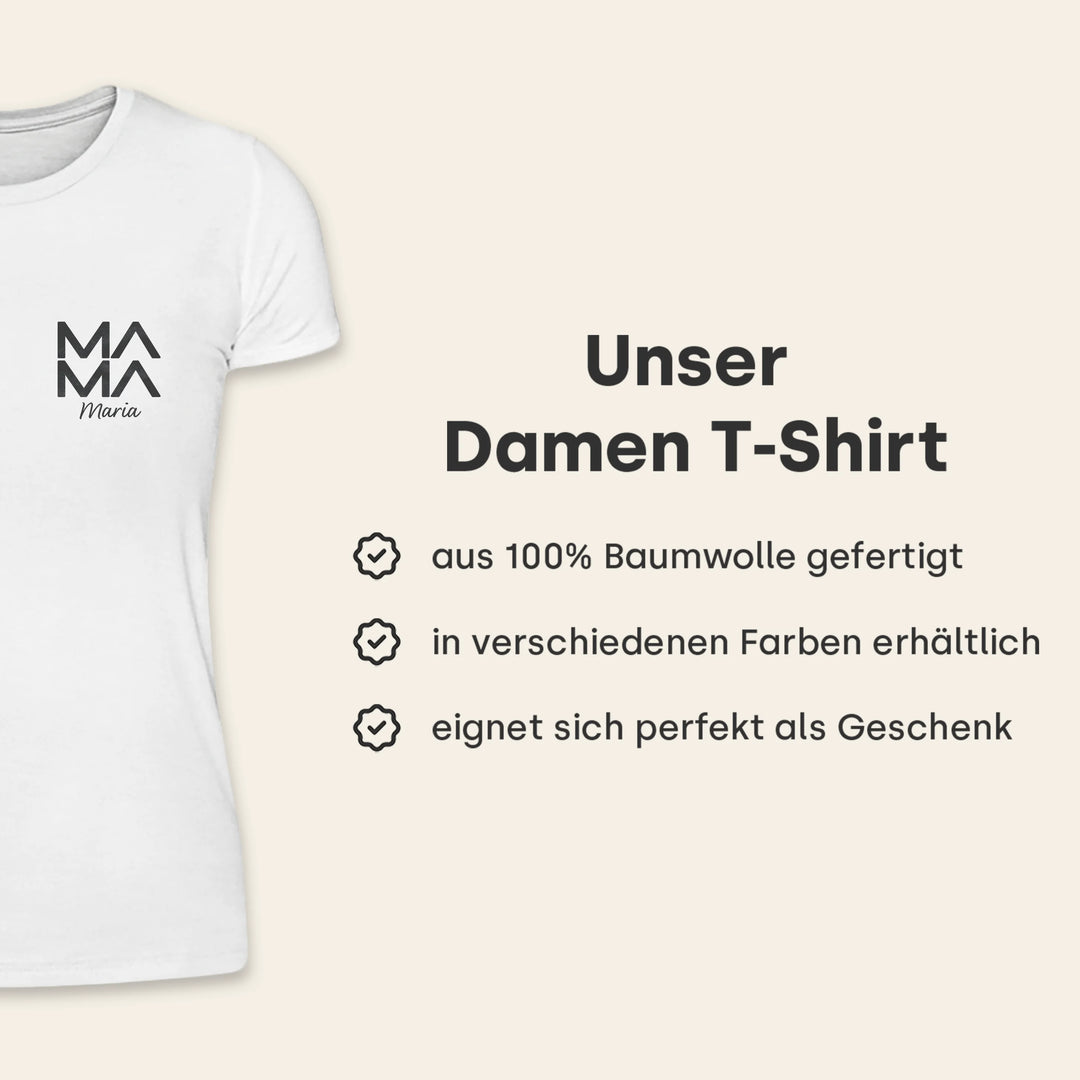 Personalisiertes Mama T-Shirt "Modern"
