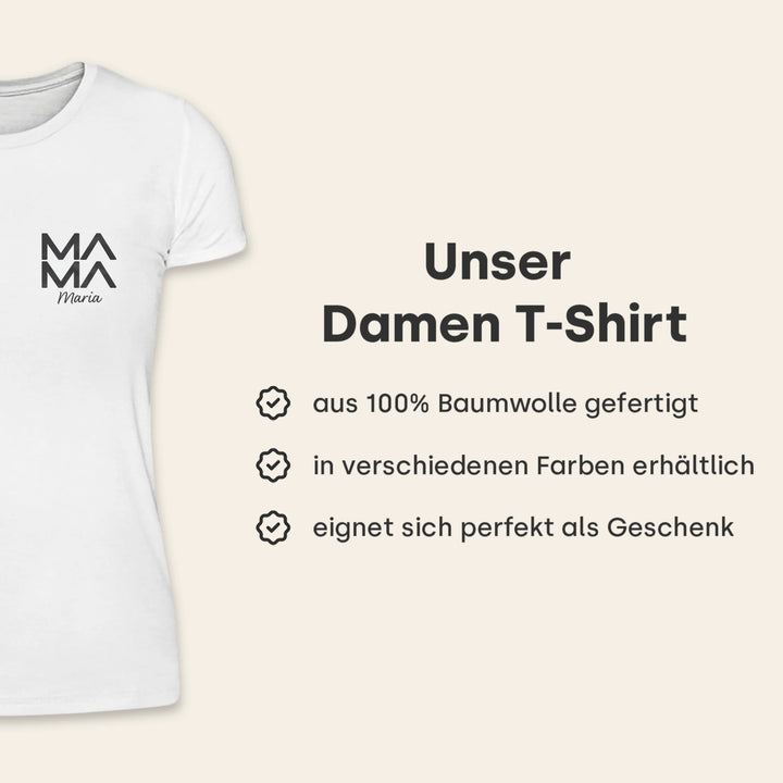 Personalisiertes Mama T-Shirt "Modern"
