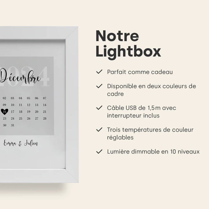 (FR) LED Bilderrahmen mit personalisiertem Bild "Our Special Date"