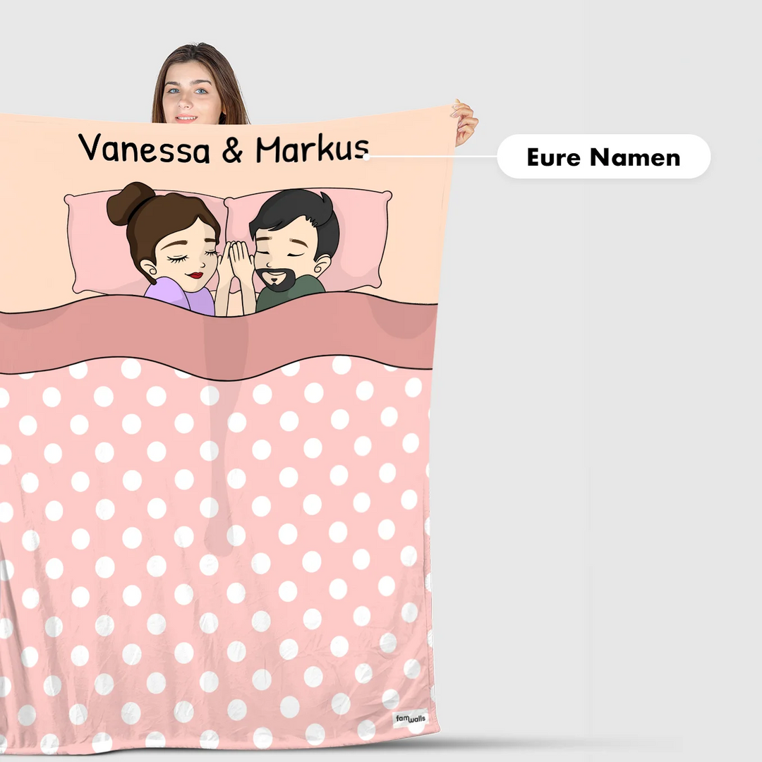 Personalisierte Decke "Kuschelzeit Paar" - famwalls