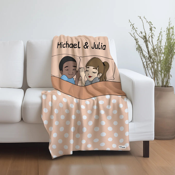 Personalisierte Decke "Kuschelzeit Paar" - famwalls