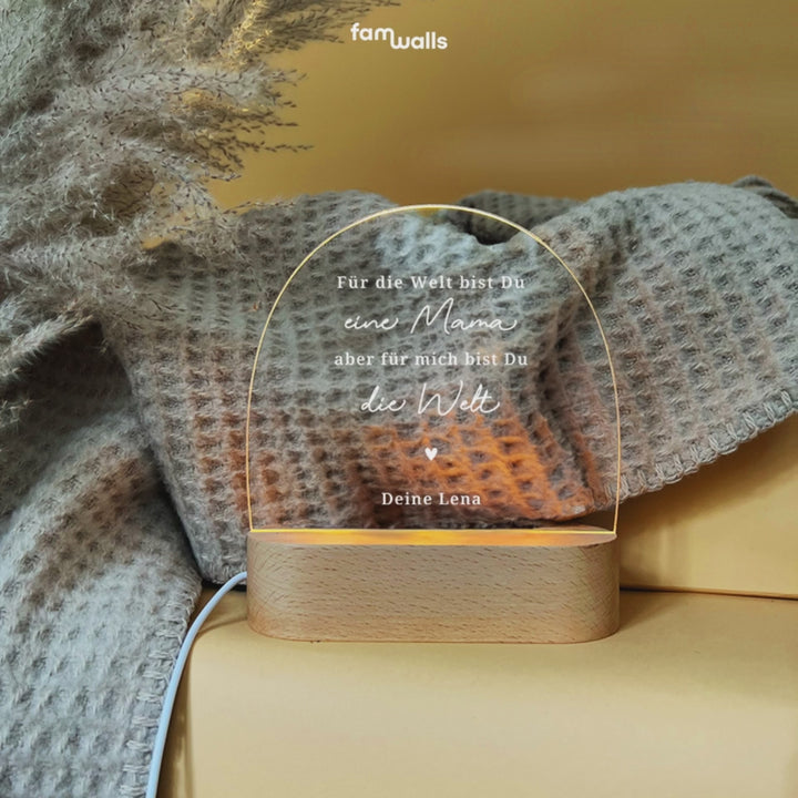 Personalisiertes Nachtlicht Mama "Welt"