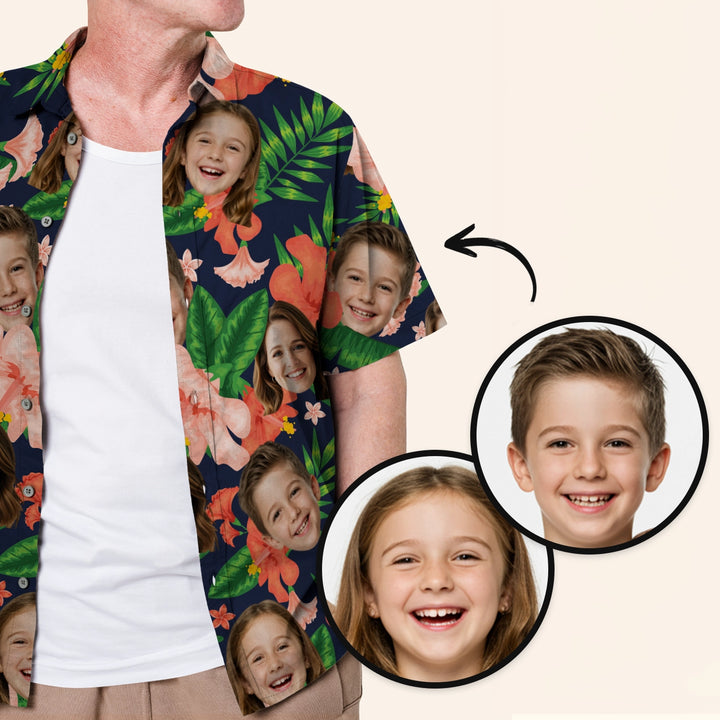 Personalisiertes Hawaii Hemd "Für Papa" mit Fotos