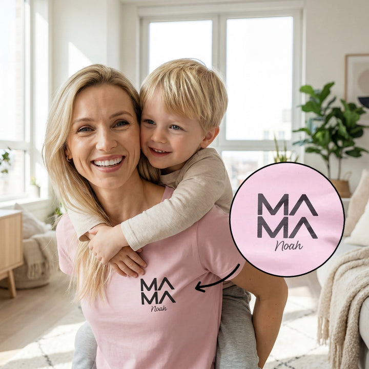 Personalisiertes Mama T-Shirt "Modern"