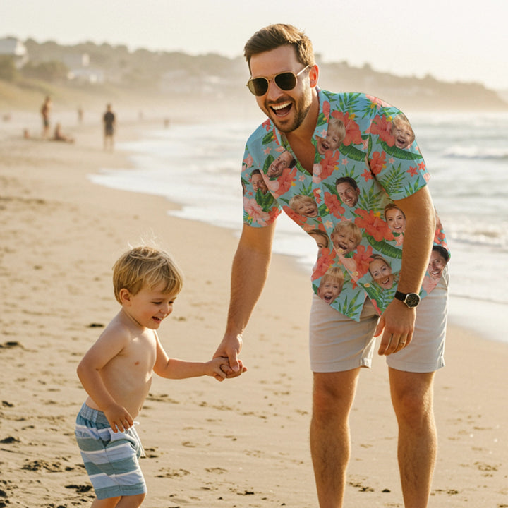 Personalisiertes Hawaii Hemd "Für Papa" mit Fotos