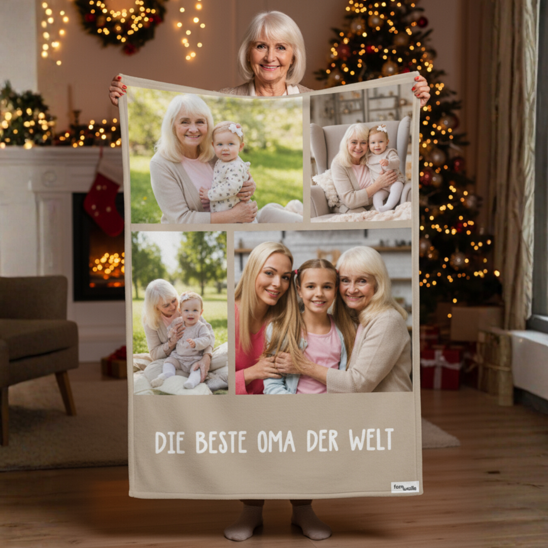 Personalisierte Decke "Foto Oma"